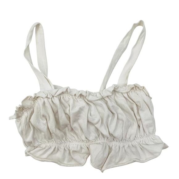 Urban Outfitters white scrunch ruffle crop top - Picture 2 of 4
